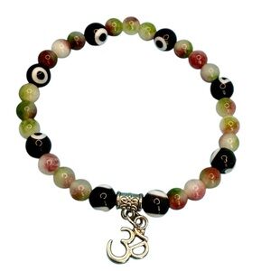 Multicolor Beaded Bracelet with Om Charm